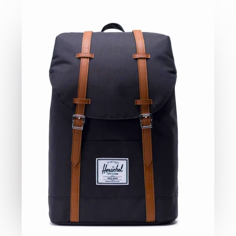 Herschel retreat backpack with red stripe interior
